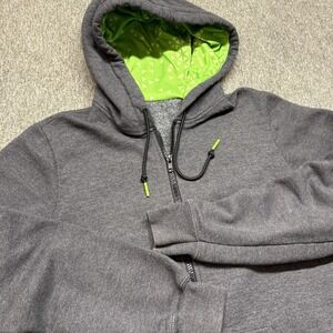 NVIDIA Gaming Hoodie Full Zip Mens Medium Sweatshirt Gray Green